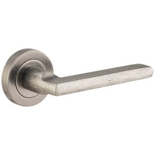 DOOR FURNITURE RUMBLED NICKEL