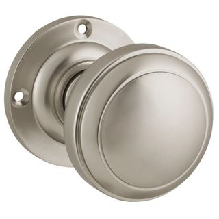 KNOB ON ROSE SATIN NICKEL