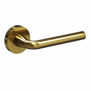 LEVER ON ROSE SATIN BRASS