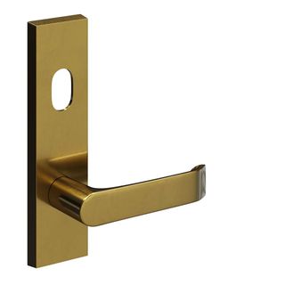 LEVER ON PLATE SATIN BRASS