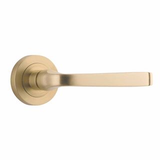 LEVER ON ROSE BRUSHED BRASS