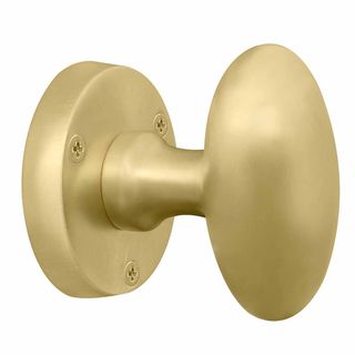 KNOB ON ROSE MATT SATIN BRASS