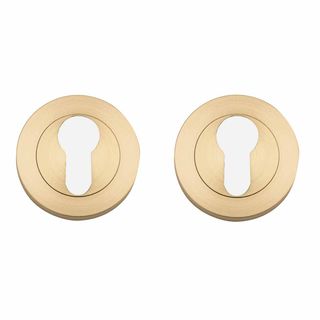 EURO CYLINDER ESCUTCHEONS BRUSHED GOLD