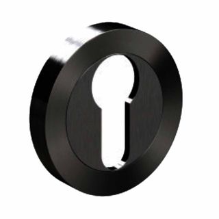 EURO CYLINDER ESCUTCHEONS SATIN BLACK CHROME