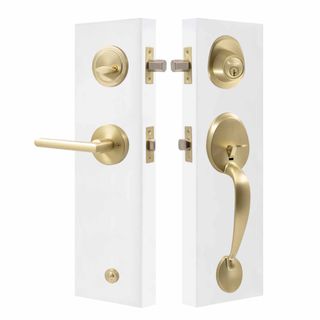 ENTRANCE GRIPSET LOCKS MATT SATIN BRASS