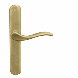 LEVER ON PLATE RUMBLED BRASS