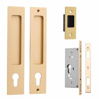 SLIDING DOOR LOCKSETS BRUSHED BRASS
