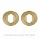 OVAL CYLINDER ESCUTCHEONS MATT SATIN BRASS