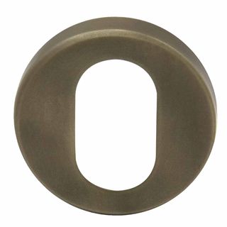 OVAL CYLINDER ESCUTCHEONS ROMAN BRASS