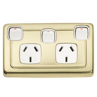 POWER SOCKET POLISHED BRASS