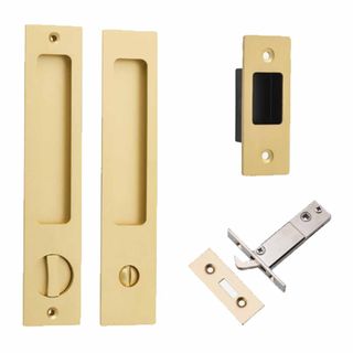 SLIDING DOOR PRIVACY SETS BRUSHED GOLD