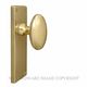 KNOB ON PLATE UNLACQUERED BRASS