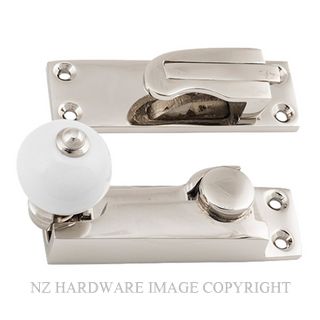 TRADCO 9790 PN SASH FASTENER - PORCELAIN BALL POLISHED NICKEL