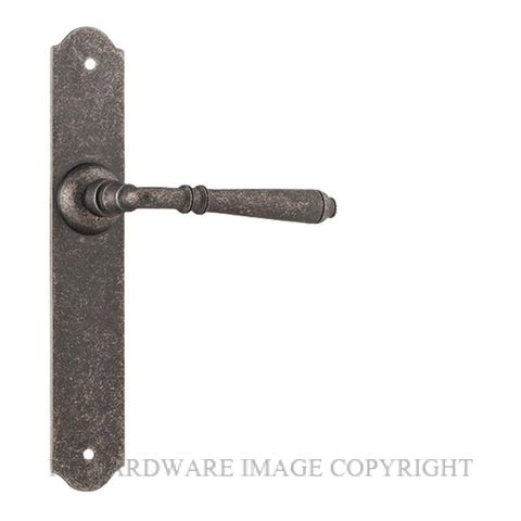 TRADCO 6357 - 6359 REIMS LEVER ON PLATE RUMBLED NICKEL