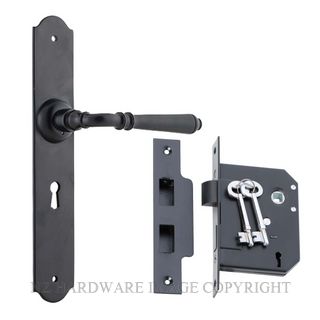 TRADCO 9621 BLK REIMS LEVER LOCK KIT MATT BLACK