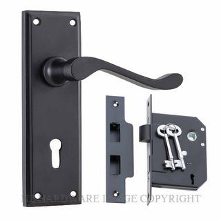 TRADCO 9619 BLK CAMDEN LEVER LOCK KIT MATT BLACK