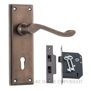TRADCO 9710 AB CAMDEN LEVER LOCK KIT ANTIQUE BRASS