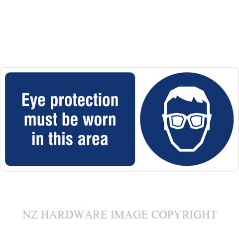 DENEEFE BA5 EYE PROTECTION MUST BE WORN IN THIS AREA PVC