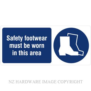DENEEFE BA6 SAFETY FOOTWEAR MUST BE WORN IN THIS AREA PVC