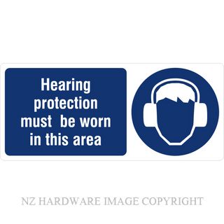 DENEEFE BA1 HEARING PROTECTION MUST BE WORN IN THIS AREA PVC