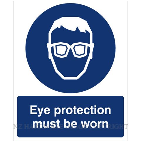 DENEEFE DNB209 EYE PROTECTION MUST BE WORN 240X300MM PVC