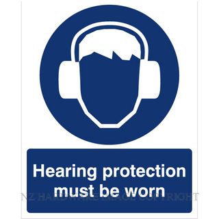 DENEEFE DNB211 HEARING PROTECTION MUST BE WORN 240X300MM PVC