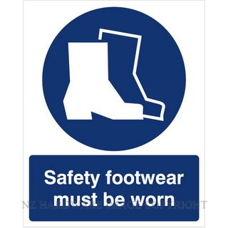 DENEEFE DNB204 SAFETY FOOTWEAR MUST BE WORN 240X300MM PVC