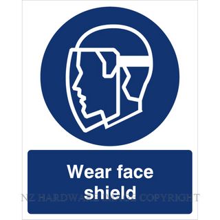 DENEEFE DNB216 FACE SHIELD MUST BE WORN 240X300MM PVC