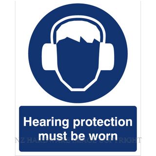 DENEEFE DNB211L HEARING PROTECTION MUST BE WORN 480X600MM PVC