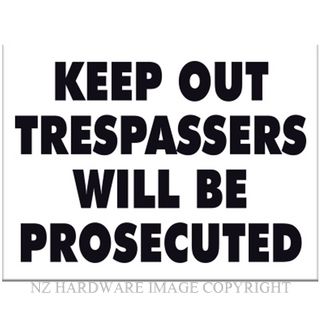 MARKIT GRAPHICS VBS464 TRESPASSERS BLACK ON WHITE