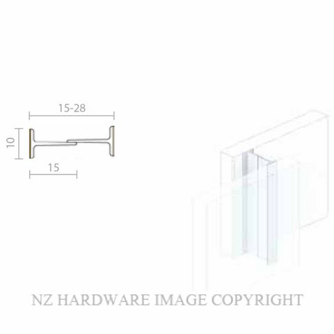 RAVEN RP105 3000 CA GLASS DOOR SEAL 2 PIECE SET CLEAR ANODISED
