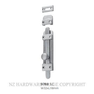 TRADCO 9769 SC TOWER BOLT SATIN CHROME