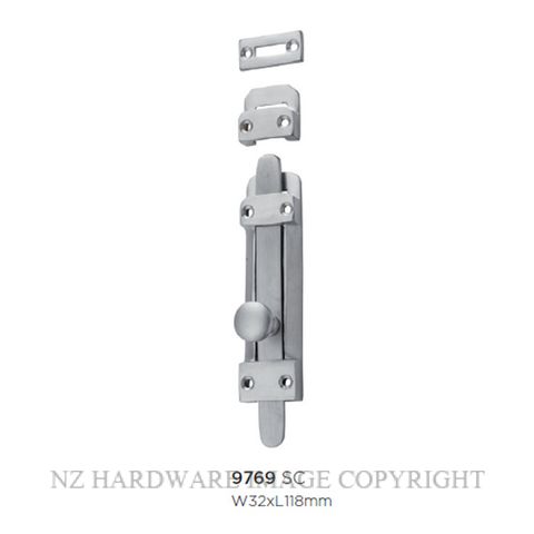 TRADCO 9769 SC TOWER BOLT SATIN CHROME