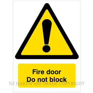 DENEEFE DNY306L FIRE DOOR DO NOT BLOCK 480X600MM PVC
