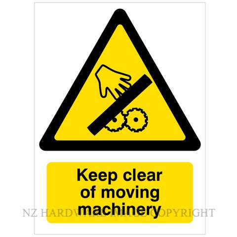 DENEEFE DNY322 KEEP CLEAR OF MOVING MACHINERY 280X380MM PVC
