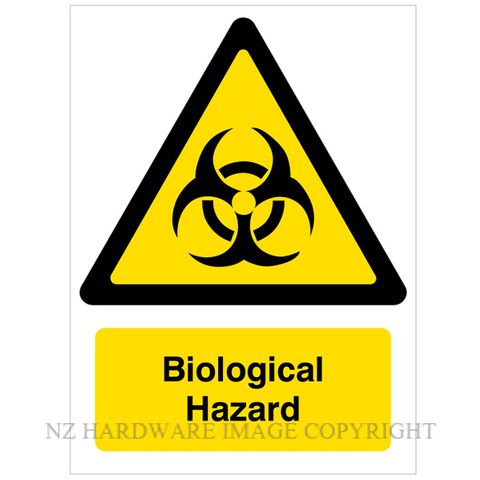 DENEEFE DNY334 BIOLOGICAL HAZARD 280X380MM PVC