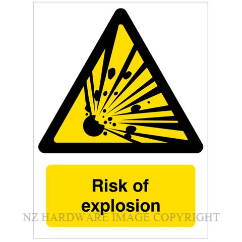 DENEEFE DNY335 RISK OF EXPLOSION 280X380MM PVC