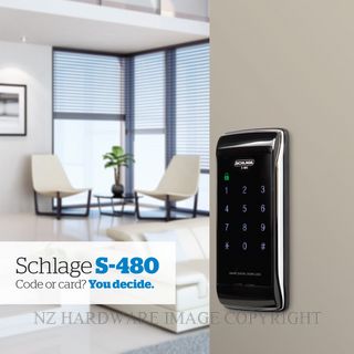 SCHLAGE SCS480 S SERIES TOUCHPAD RIM LOCK BLACK