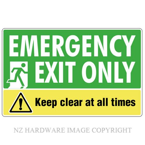 DENEEFE G4D EMERGENCY EXIT ONLY 500X315