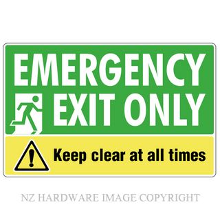 DENEEFE G4D EMERGENCY EXIT ONLY 500X315