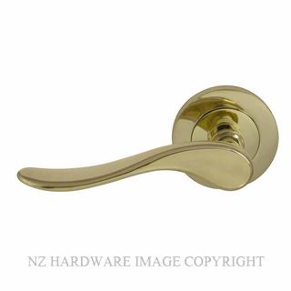 WINDSOR 8196 PB HAVEN 64MM HANDLE SET LARGE ROUND ROSE POLISHED BRASS-LACQUERED