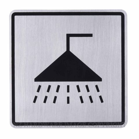 LG16281 SS SIGN SHOWER SYMBOL SATIN STAINLESS