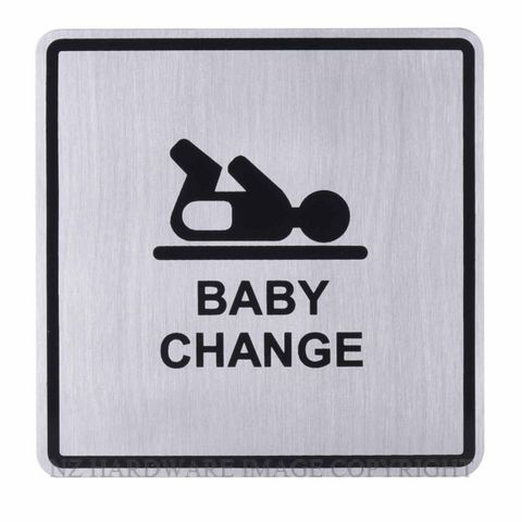 LG16291 SS SIGN BABY CHANGE SYMBOL SATIN STAINLESS