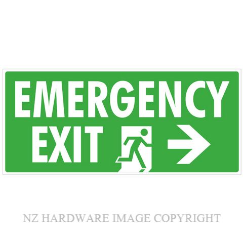 DENEEFE G53 EMERGENCY EXIT RH ARROW 500X220