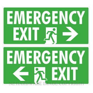 DENEEFE G53DS EMERGENCY EXIT DOUBLE SIDED ARROW 500X220