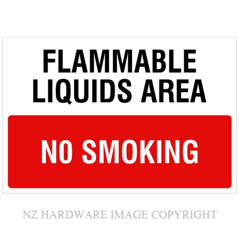 DENEEFE R17 FLAMMABLE LIQUIDS AREA NO SMOKING PVC
