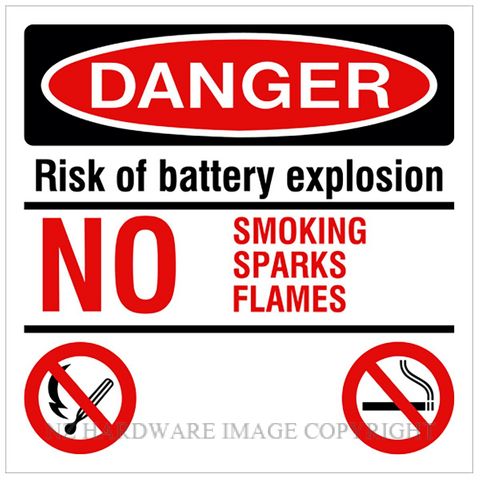 DENEEFE R26 DANGER RISK OF BATTERY EXPLOSION PVC