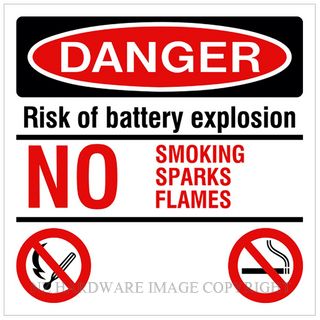 DENEEFE R26 DANGER RISK OF BATTERY EXPLOSION PVC