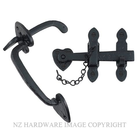 ELEMENTS HARDWARE 2046 BLACK IRON - SUFFOLOCK GATE LATCH BLACK