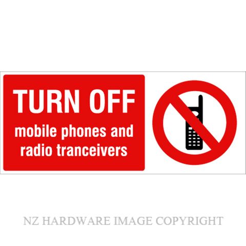 DENEEFE RA13 TURN OFF MOBILE PHONES AND RADIO TRANSCEIVERS PVC